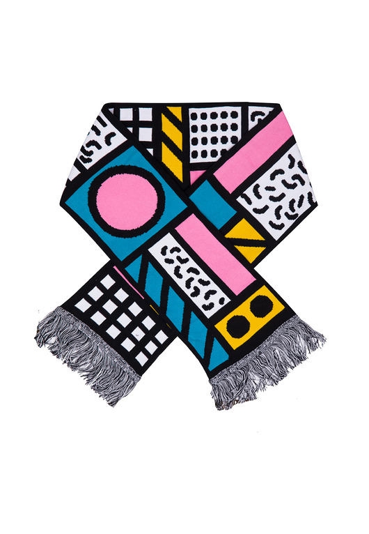 Memphis geometryczny szalik bawełna organiczna Kabak