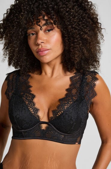 Hunkemöller Zoe Padded Longline Underwired Bra Czarny