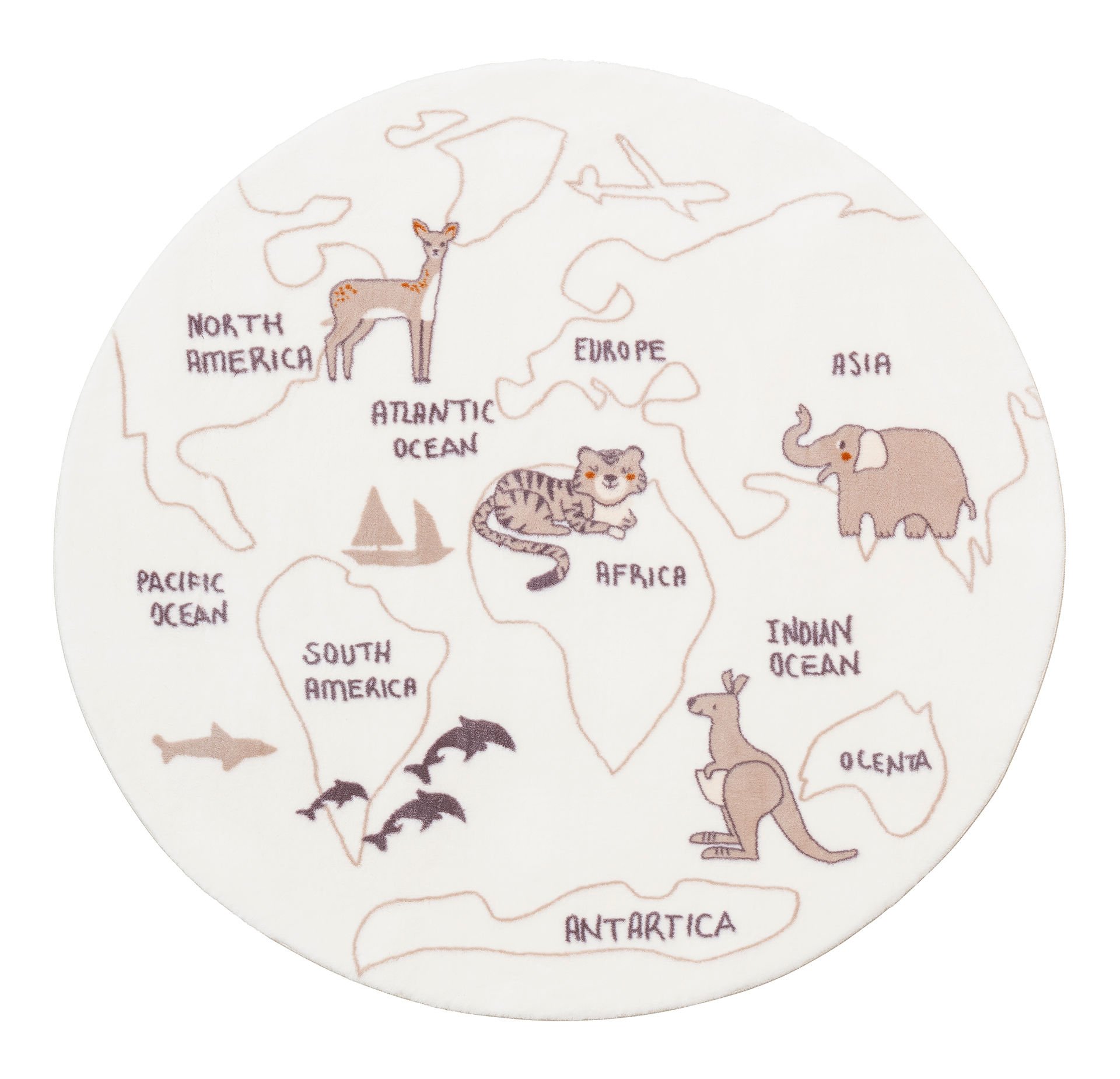 Dywan Dziecięcy Softy Kids Animals World Koło 120 R