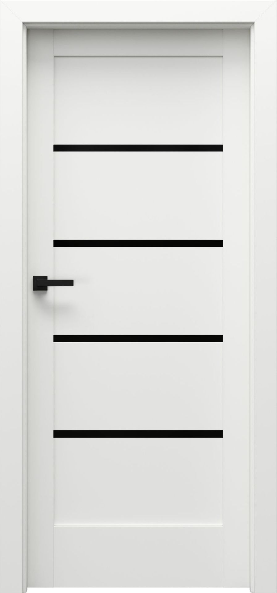 Porta Drzwi Wewnętrzne Z Szybą Czarną Verte Home G.4 Okleina Biała