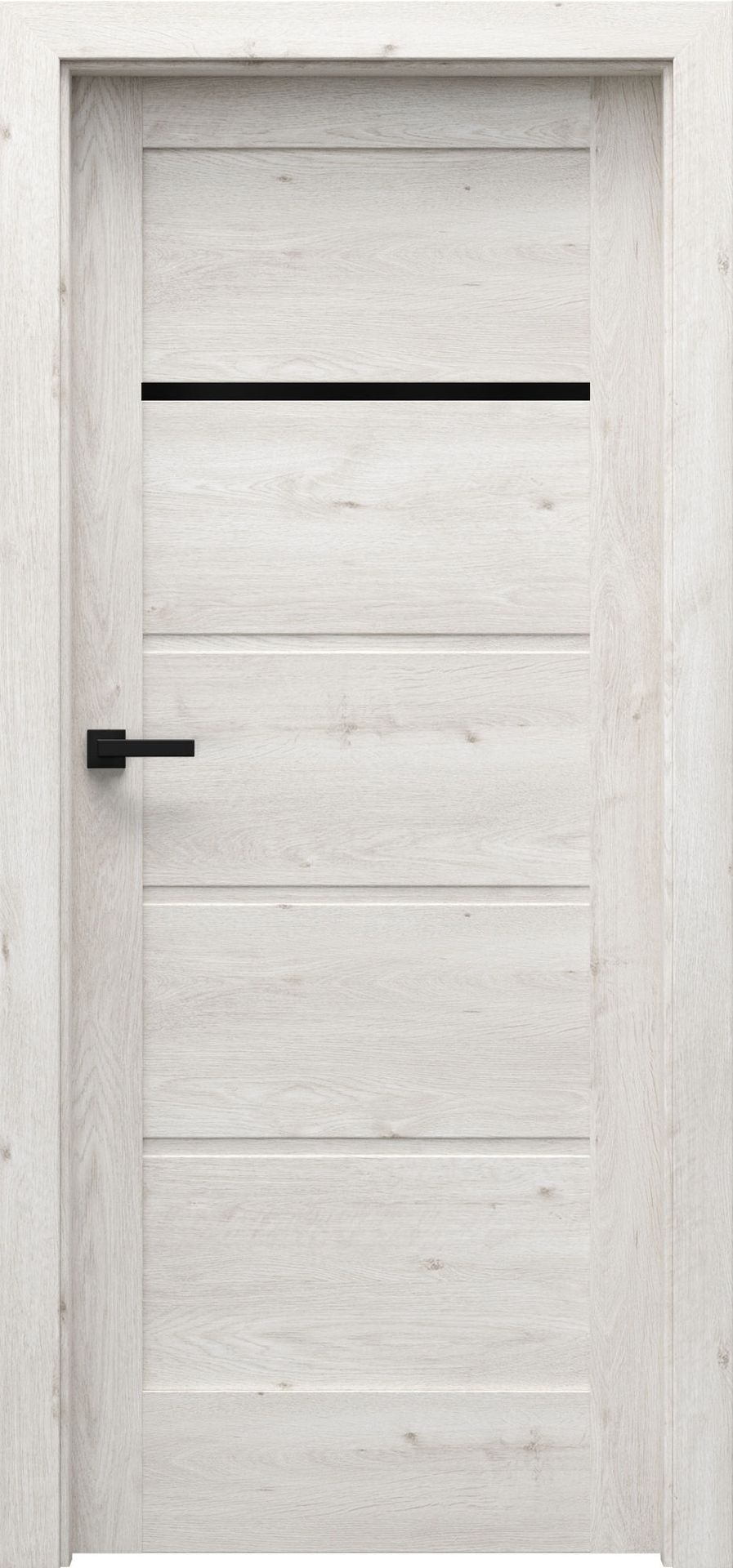 Porta Drzwi Wewnętrzne Z Szybą Czarną Verte Home G.1 Okleina Dąb Skandynawski