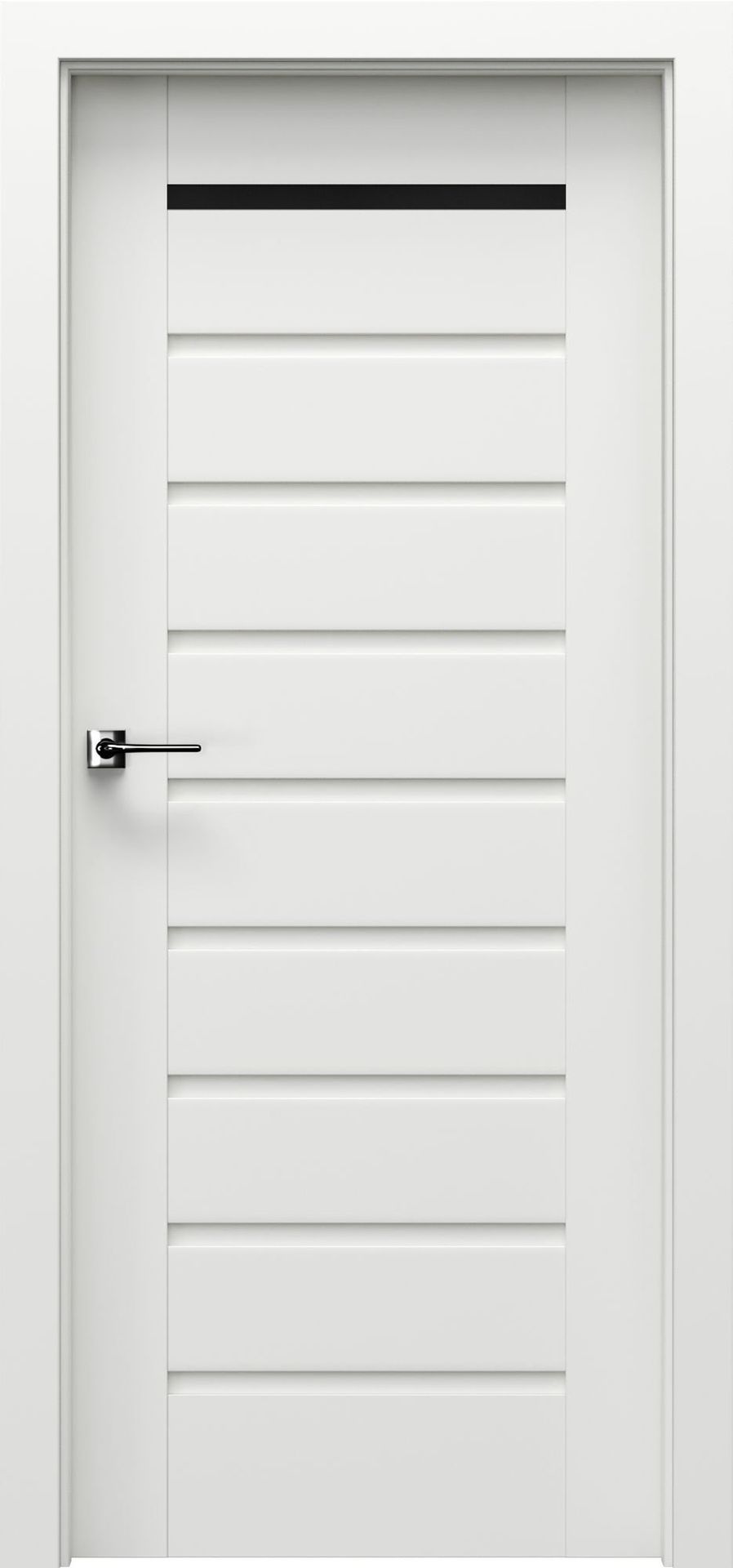 Porta Drzwi Wewnętrzne Z Szybą Czarną Koncept A.1 Okleina Biała