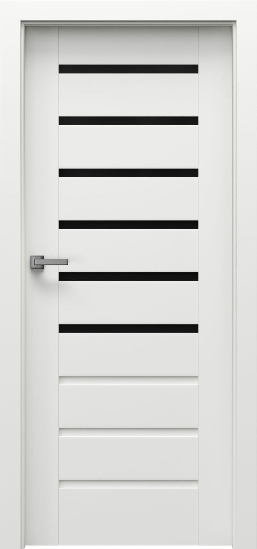 Porta Drzwi Wewnętrzne Z Szybą Czarną Koncept A.6 Okleina Biała