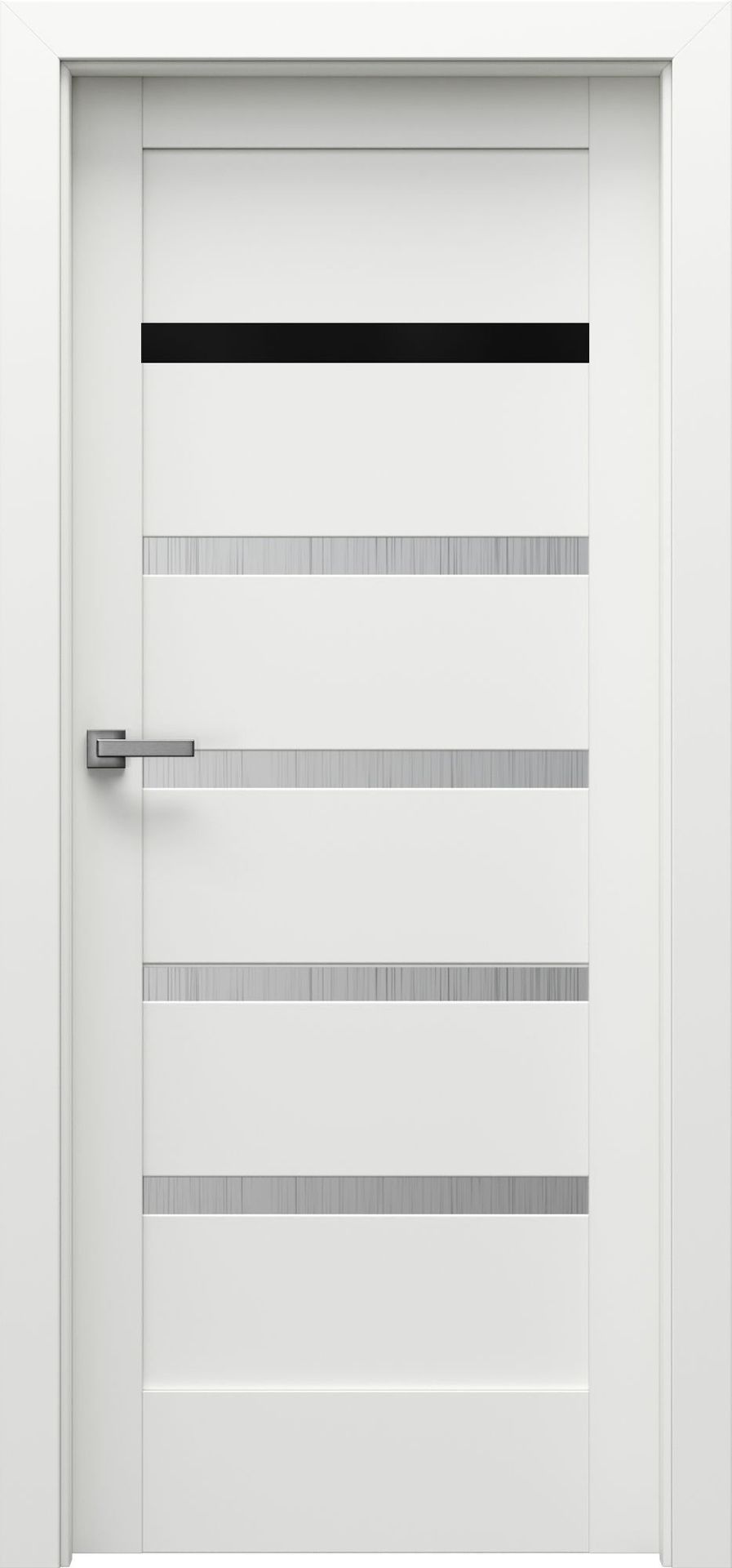 Porta Drzwi Wewnętrzne Z Szybą Czarną Verte Home H.1 Okleina Biała