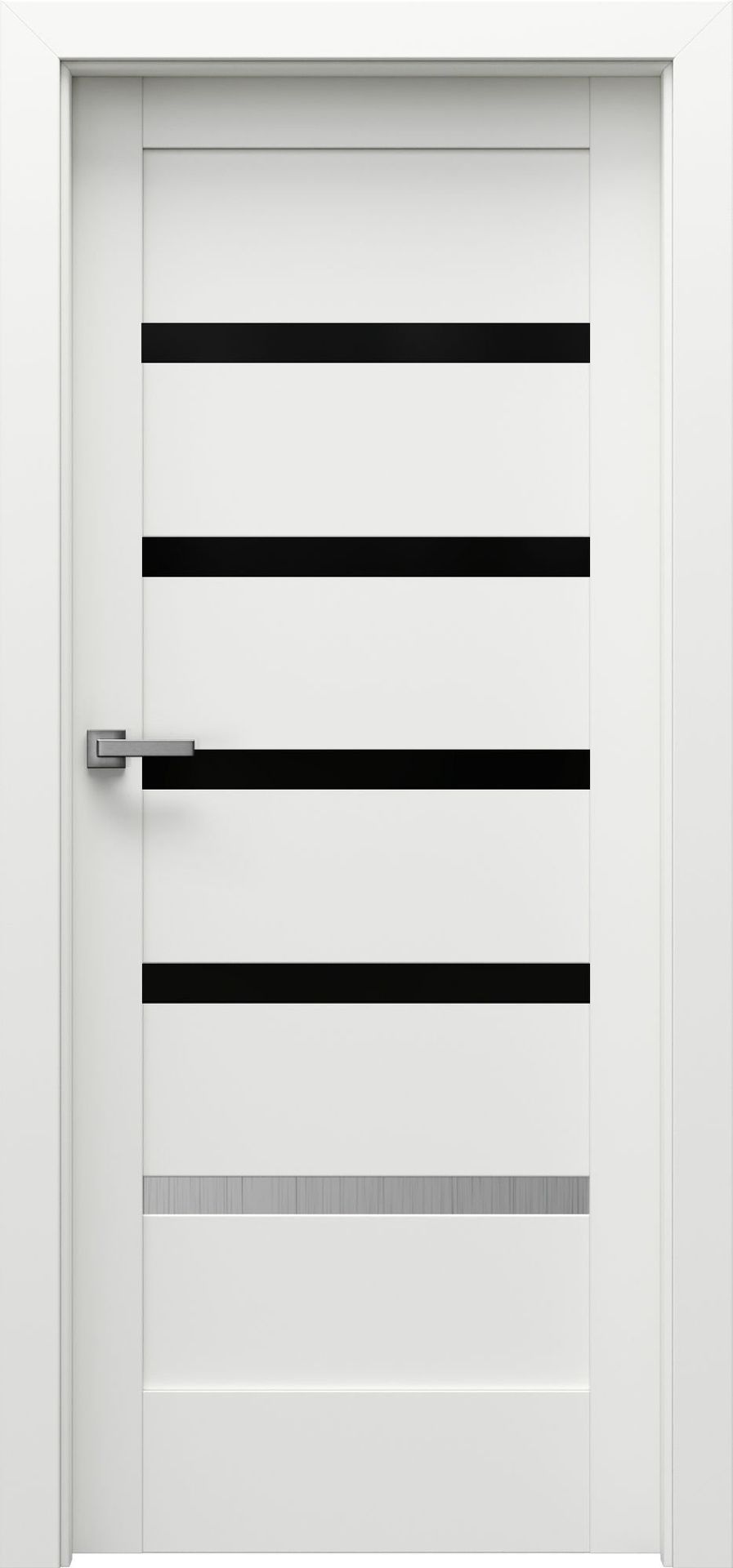 Porta Drzwi Wewnętrzne Z Szybą Czarną Verte Home H.4 Okleina Biała