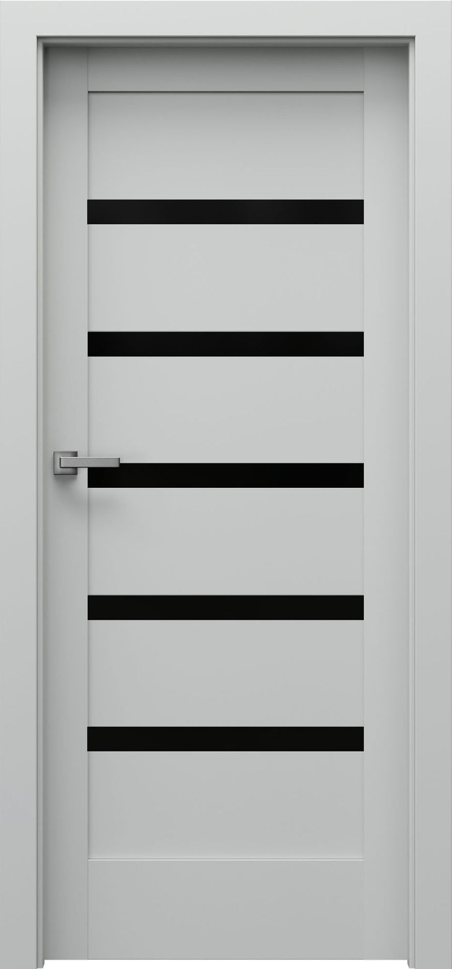 Porta Drzwi Wewnętrzne Z Szybą Czarną Verte Home H.5 Okleina Szara