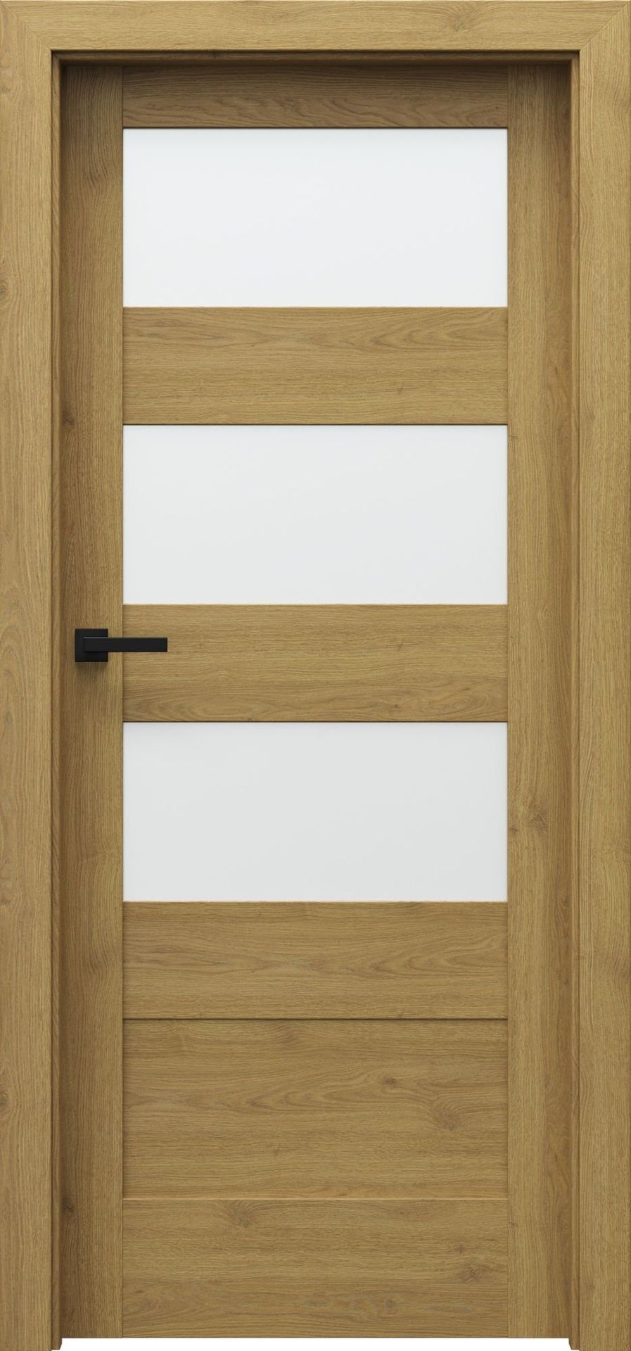 Porta Drzwi Wewnętrzne Z Szybą Verte Home L.3 Okleina Dąb Naturalny