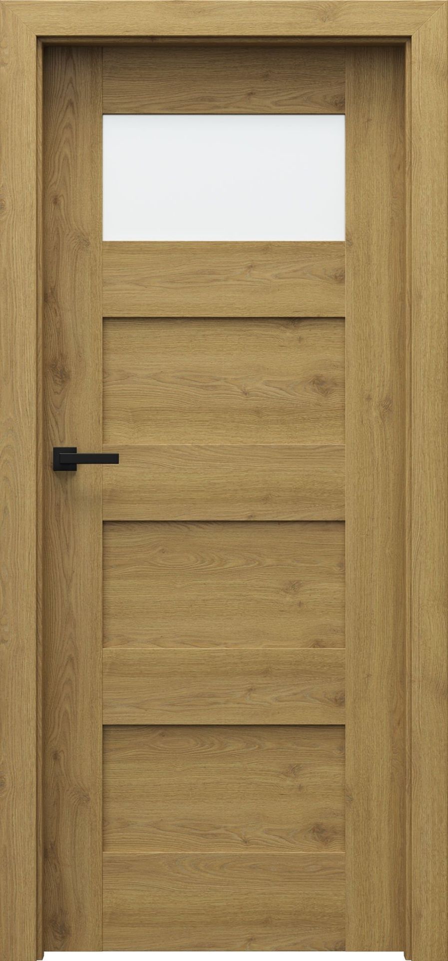 Porta Drzwi Wewnętrzne Z Szybą Verte Premium A.1 Okleina Dąb Naturalny