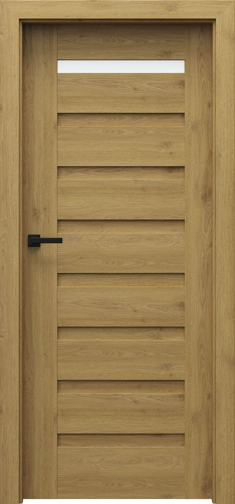 Porta Drzwi Wewnętrzne Z Szybą Verte Premium D.1 Okleina Dąb Naturalny