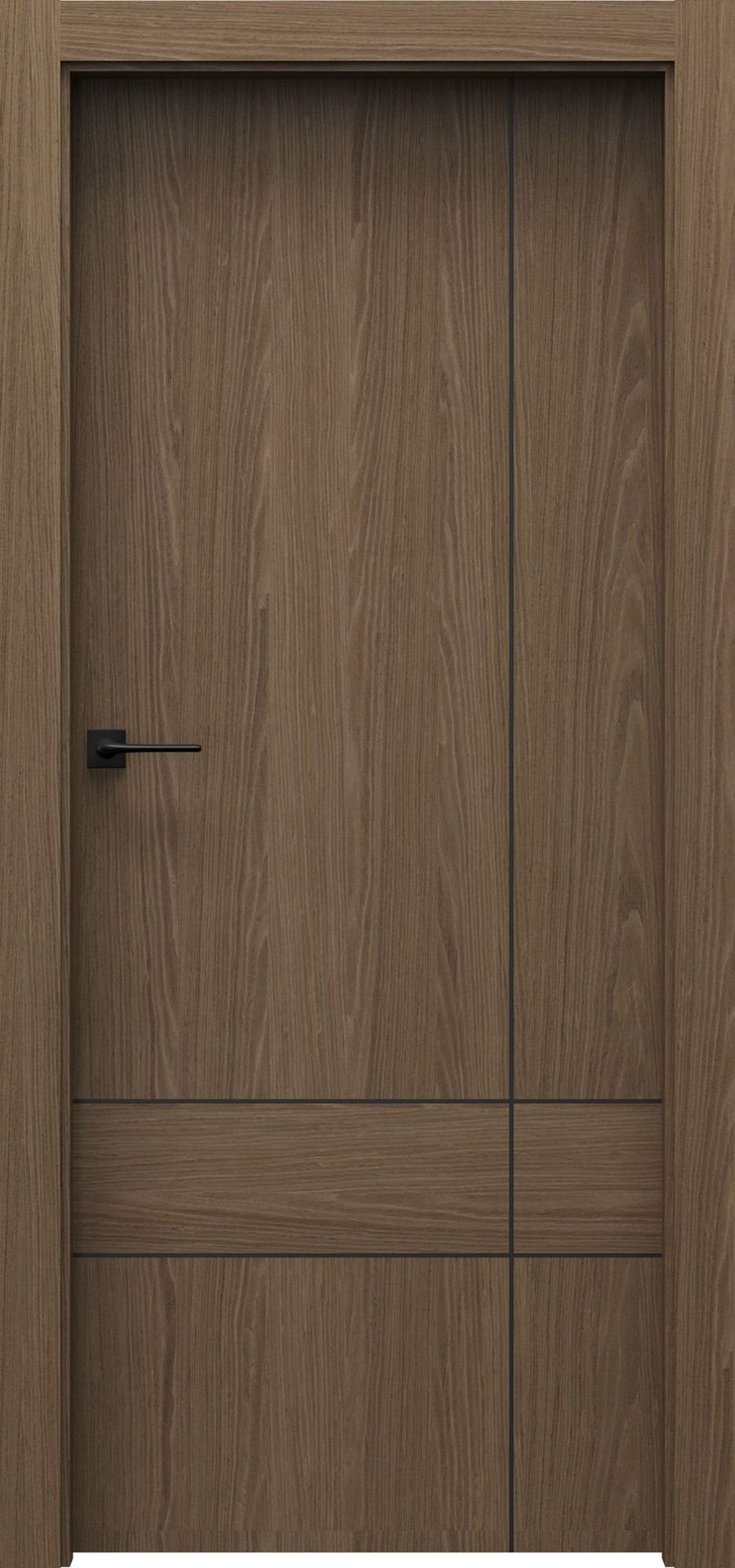 Porta Drzwi Wewnętrzne Pełne Natura Verdino V.2 Z Intarsjami Okleina Orzech Taupe Matowy