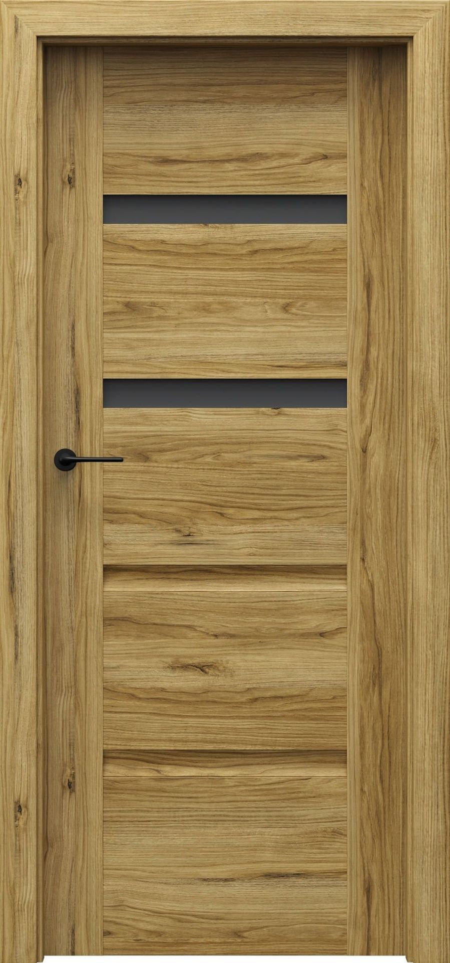 Porta Drzwi Wewnętrzne Z Szybą Czarną Inspire C.2 Okleina Dąb Catania