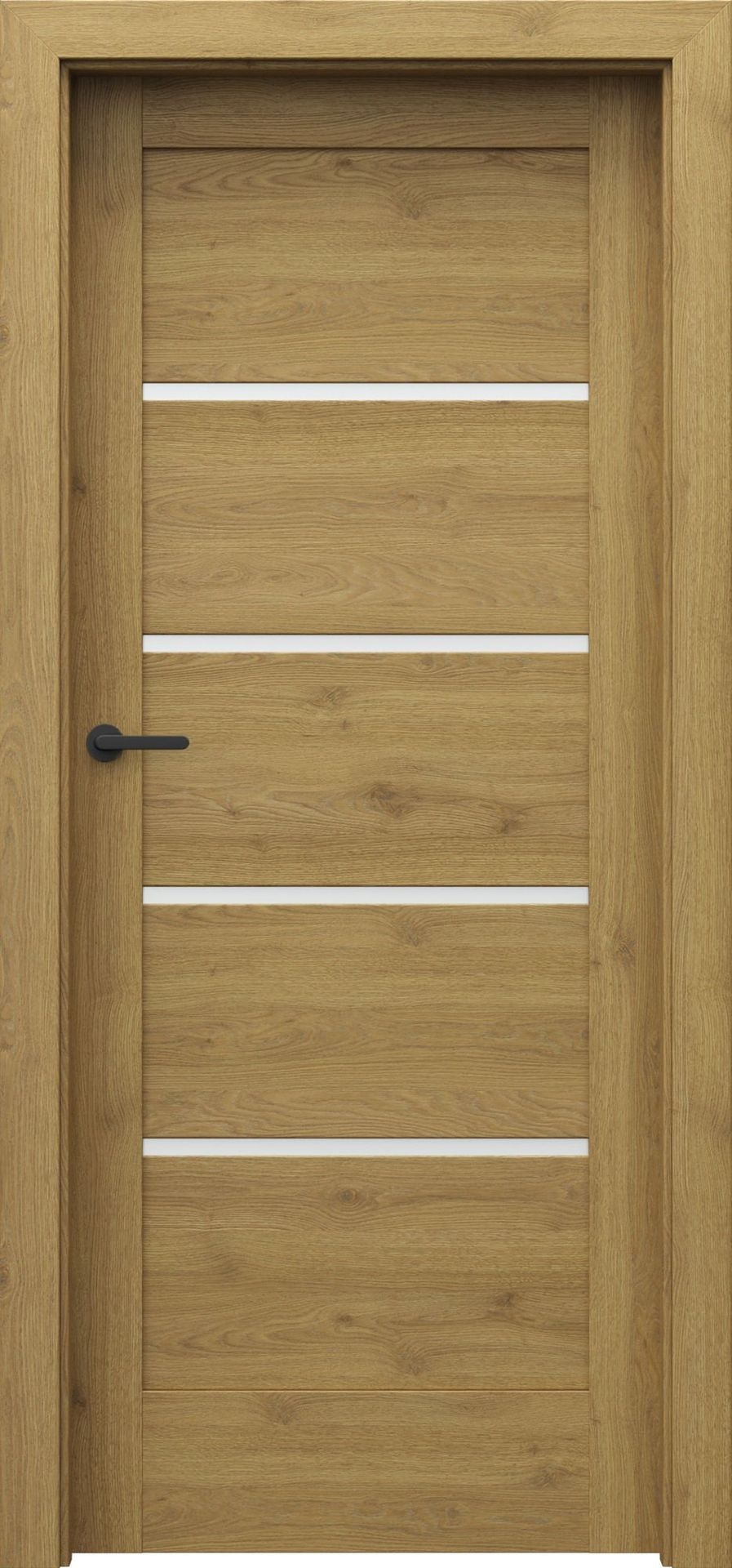 Porta Drzwi Wewnętrzne Z Szybą Verte Home G.4 Okleina Dąb Naturalny
