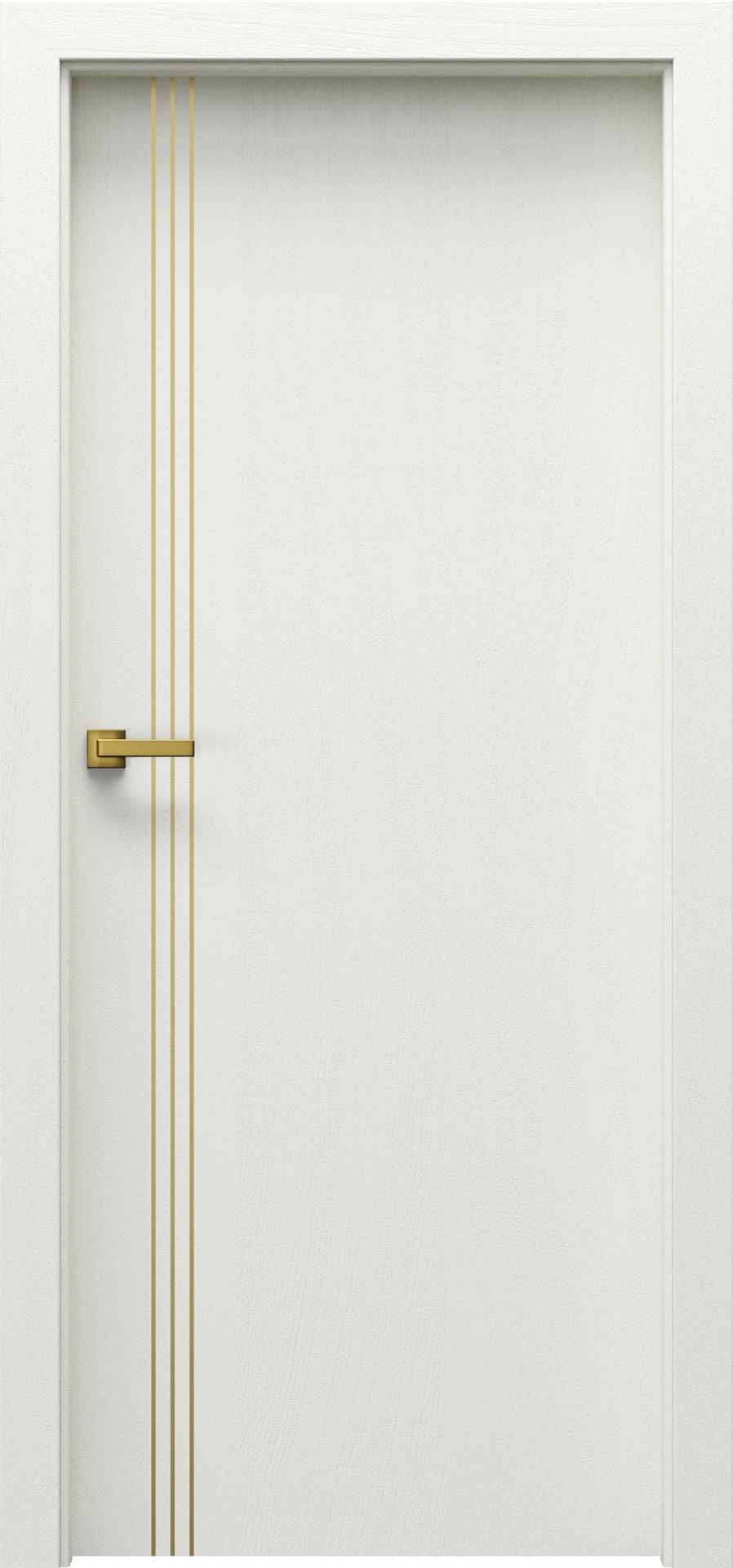 Porta Drzwi Wewnętrzne Pełne Natura Line B.1 Złote Intarsje Okleina Dąb Biały