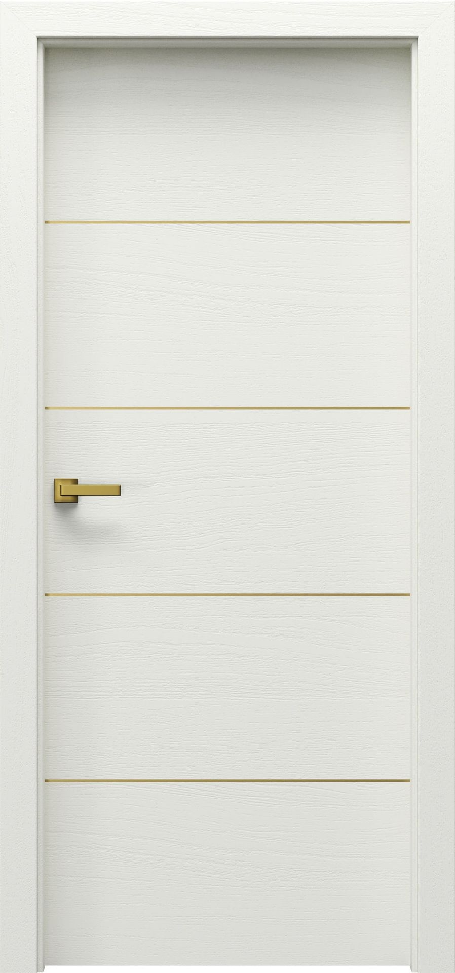 Porta Drzwi Wewnętrzne Pełne Natura Line E.2 Złote Intarsje Okleina Dąb Biały