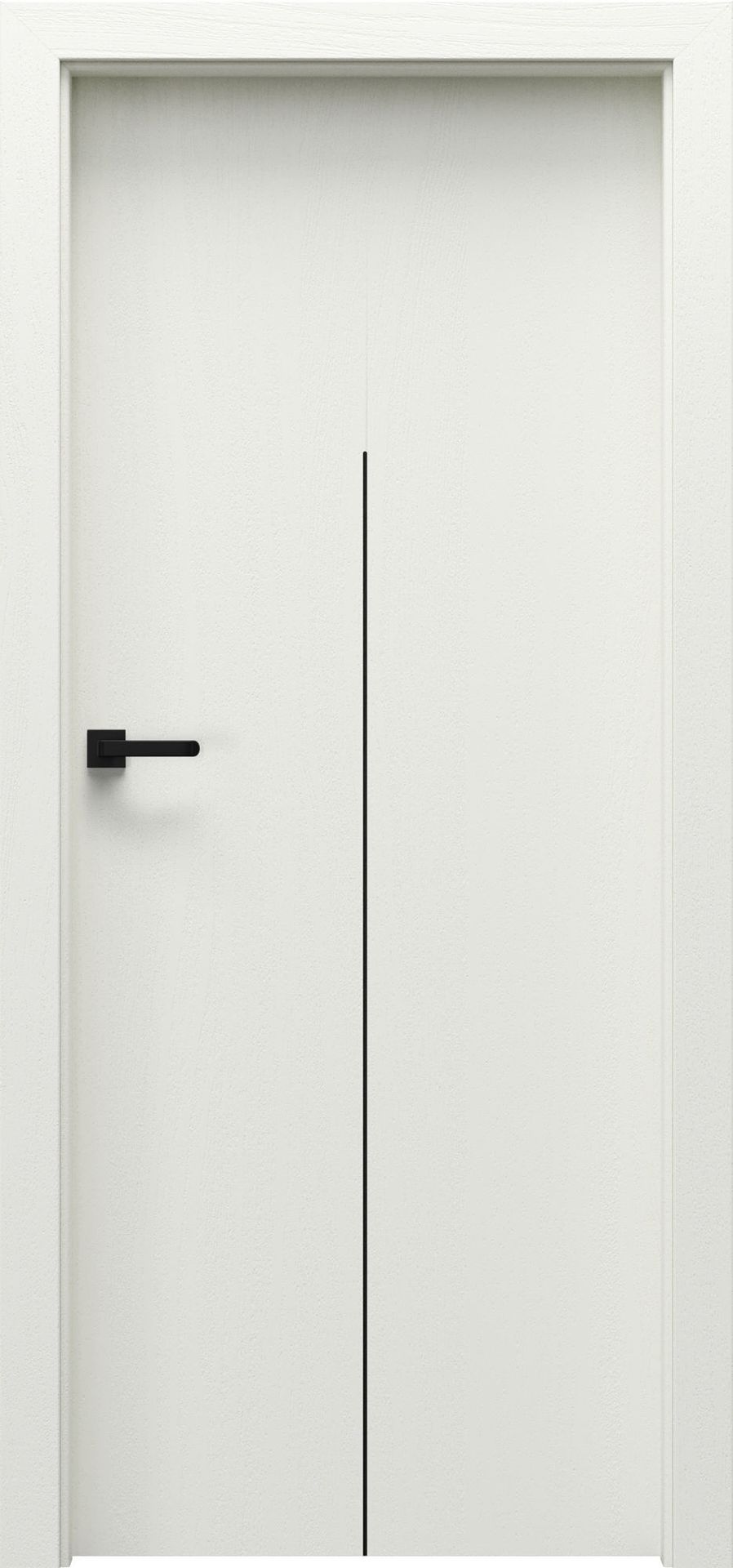 Porta Drzwi Wewnętrzne Pełne Natura Line H.1 Czarne Intarsje Okleina Dąb Biały