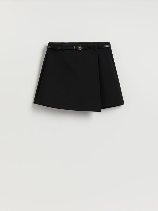 Reserved - Spódnico-szorty z paskiem - czarny