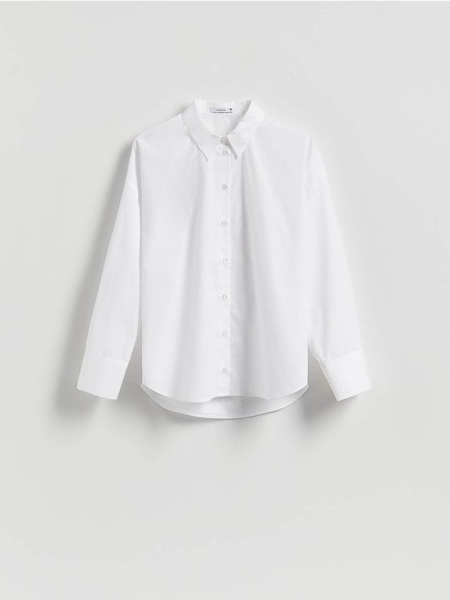 Reserved - Koszula z bawełną - biały