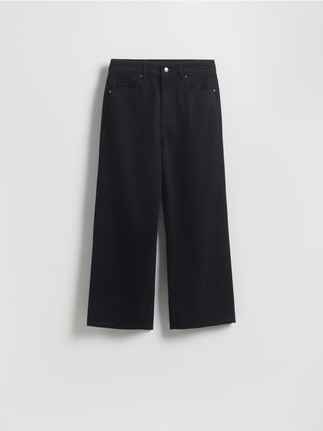 Reserved - Jeansy culotte - czarny
