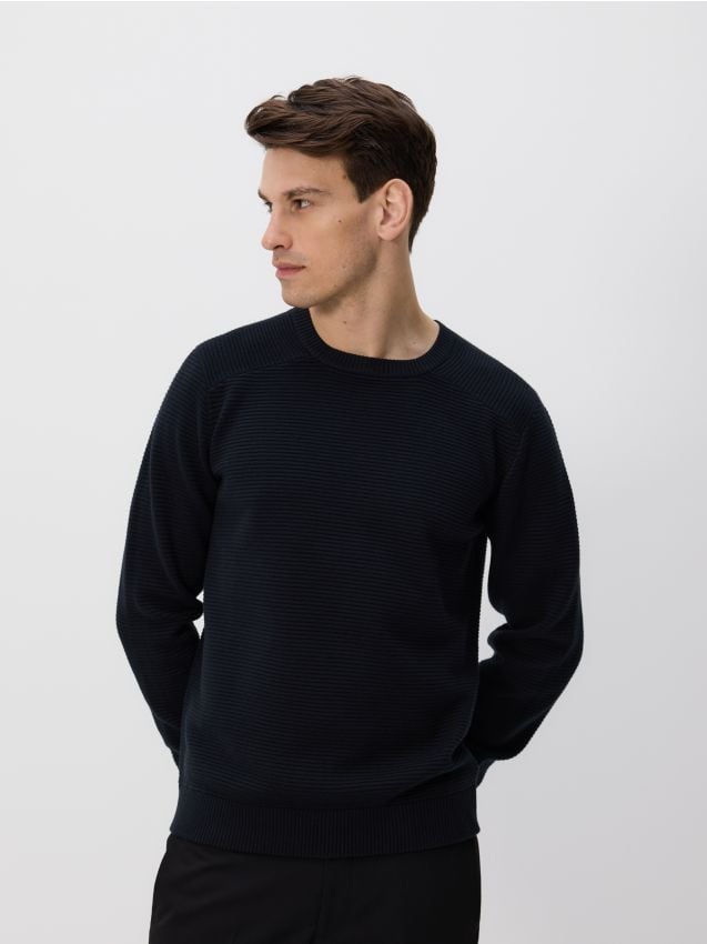 Reserved - Sweter z bawełną - czarny