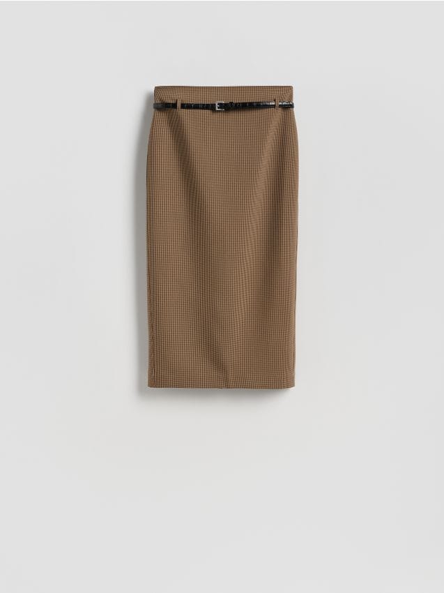 Reserved - Spódnica midi z paskiem - wielobarwny