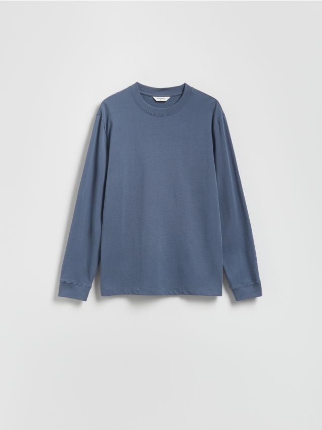 Reserved - Bawełniany longsleeve - granatowy