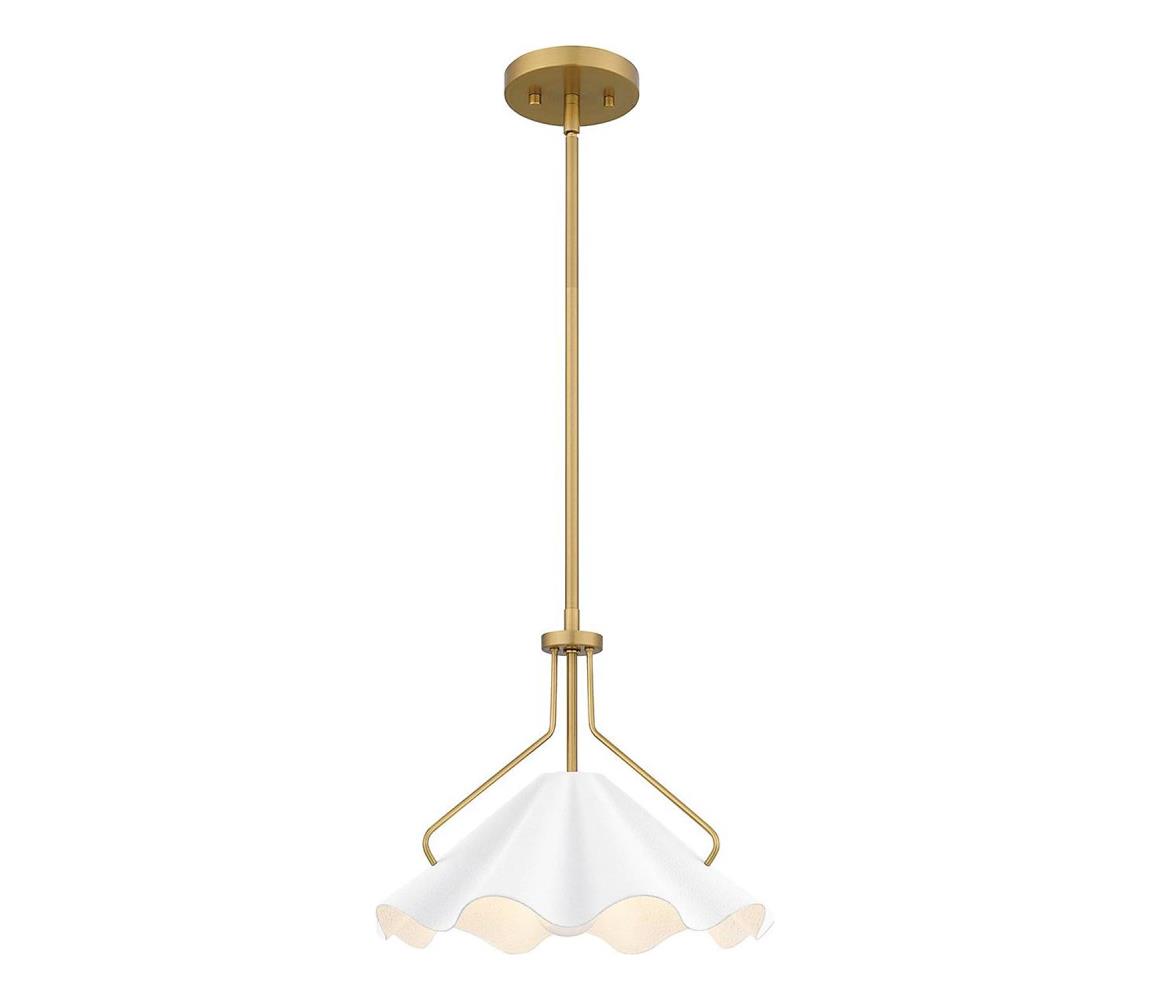 Quoizel QZ-MEJIA-1P-S-AB - Żyrandol na drążku MEJIA 1xE27/60W/230V śr. 35,6 cm mosiądz