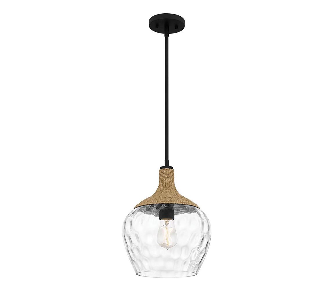 Quoizel QZ-ROYER-1P-MBK - Żyrandol na drążku ROYER 1xE27/60W/230V śr. 30,2 cm