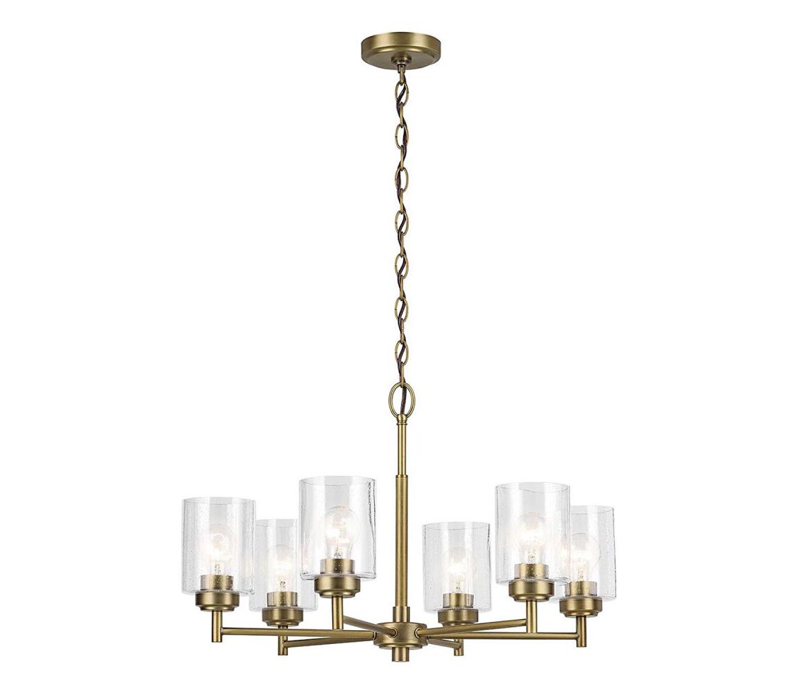 Kichler KL-WINSLOW6-NBR - Żyrandol na łańcuchu WINSLOW 6xE27/60W/230V mosiądz