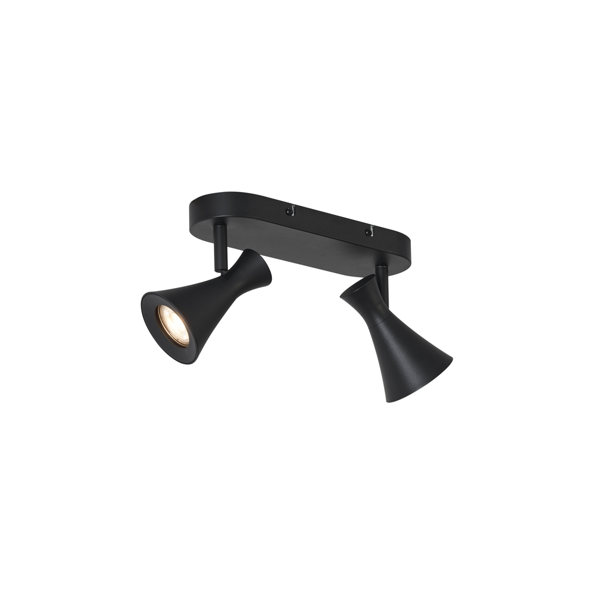 QAZQA Nowoczesny reflektor sufitowy czarny 2-punktowy regulowany - Triangle