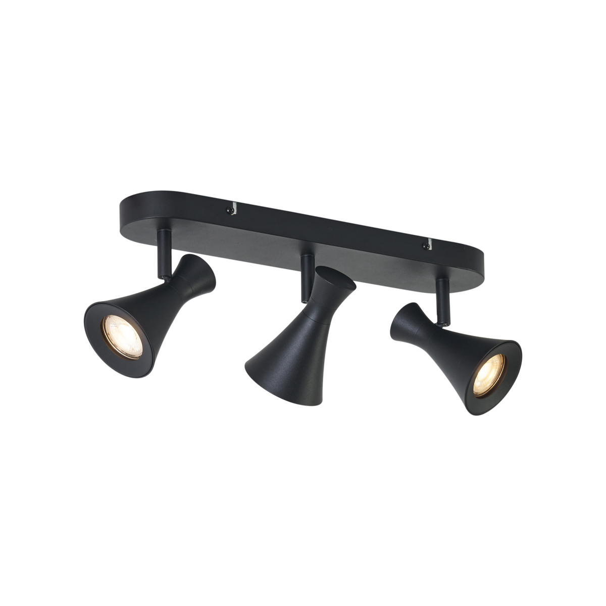 QAZQA Nowoczesny reflektor sufitowy czarny 3-punktowy regulowany - Triangle