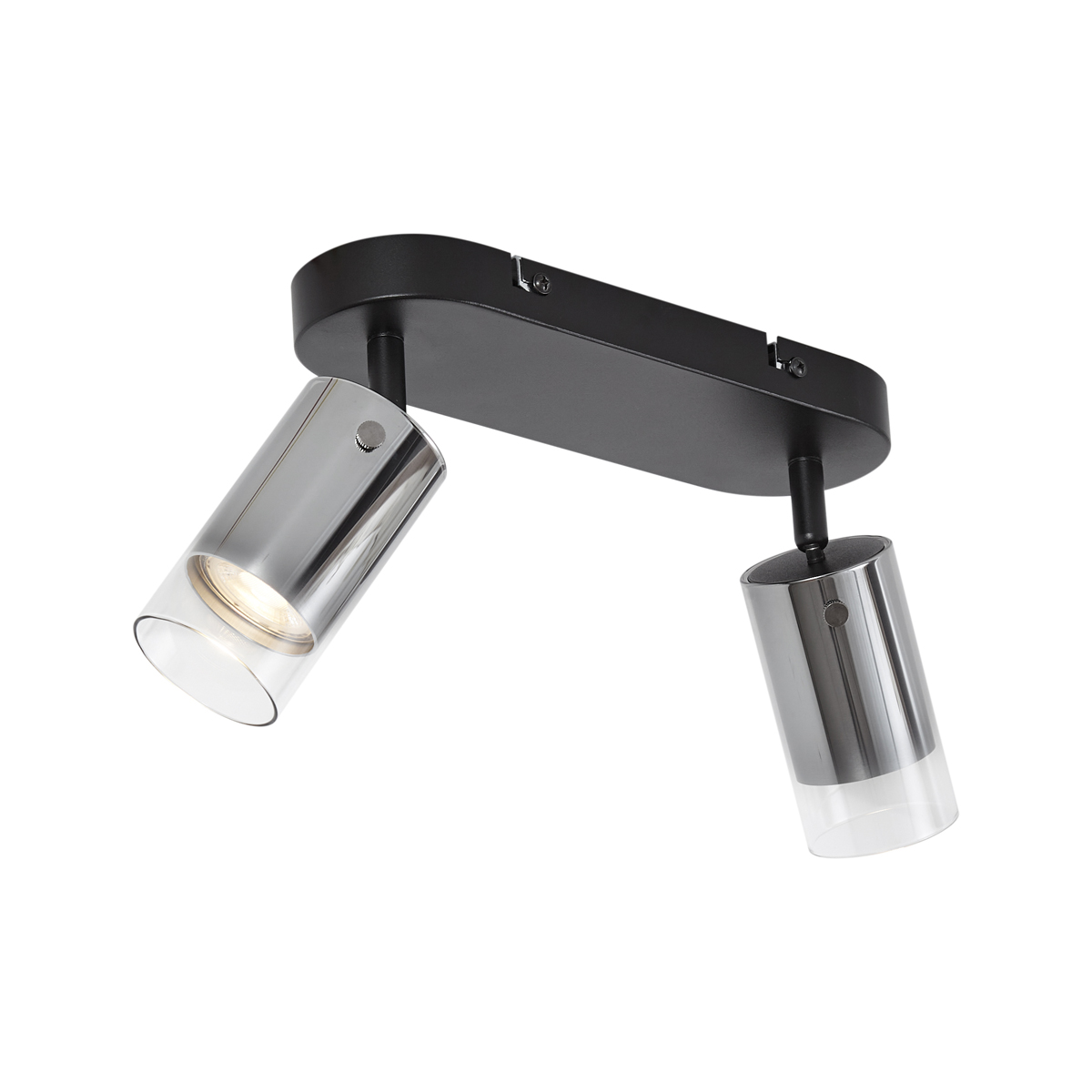 QAZQA Nowoczesny reflektor sufitowy Gunmetal 2-punktowy obrotowy i regulowany - Drain