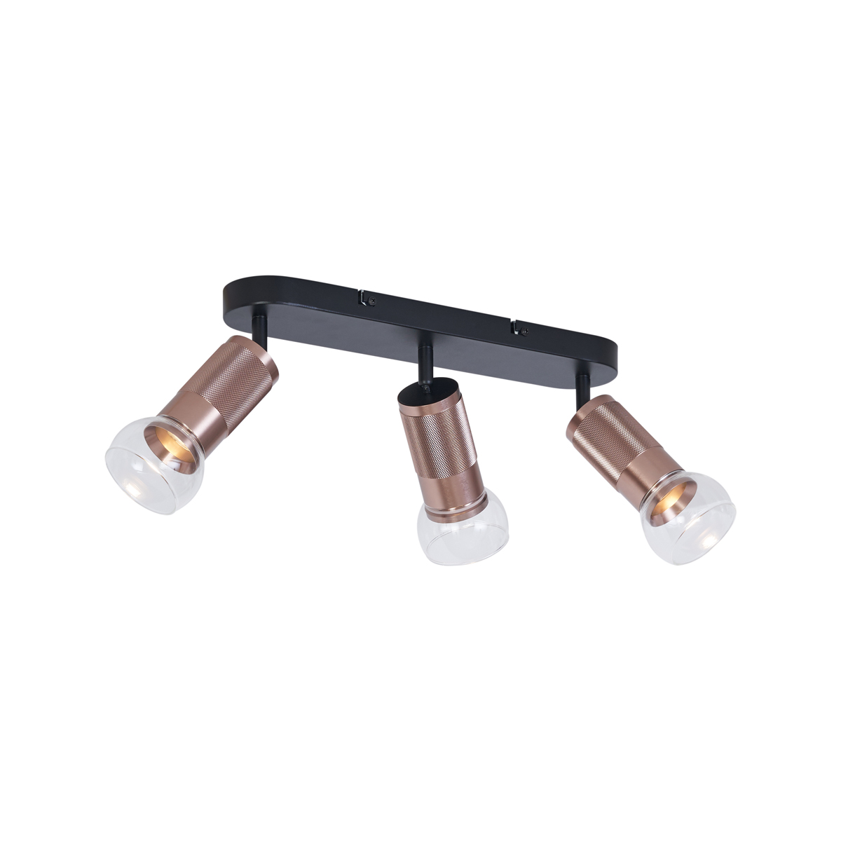 QAZQA Okrągły reflektor sufitowy ciemny brąz 3-punktowy regulowany - Veerle