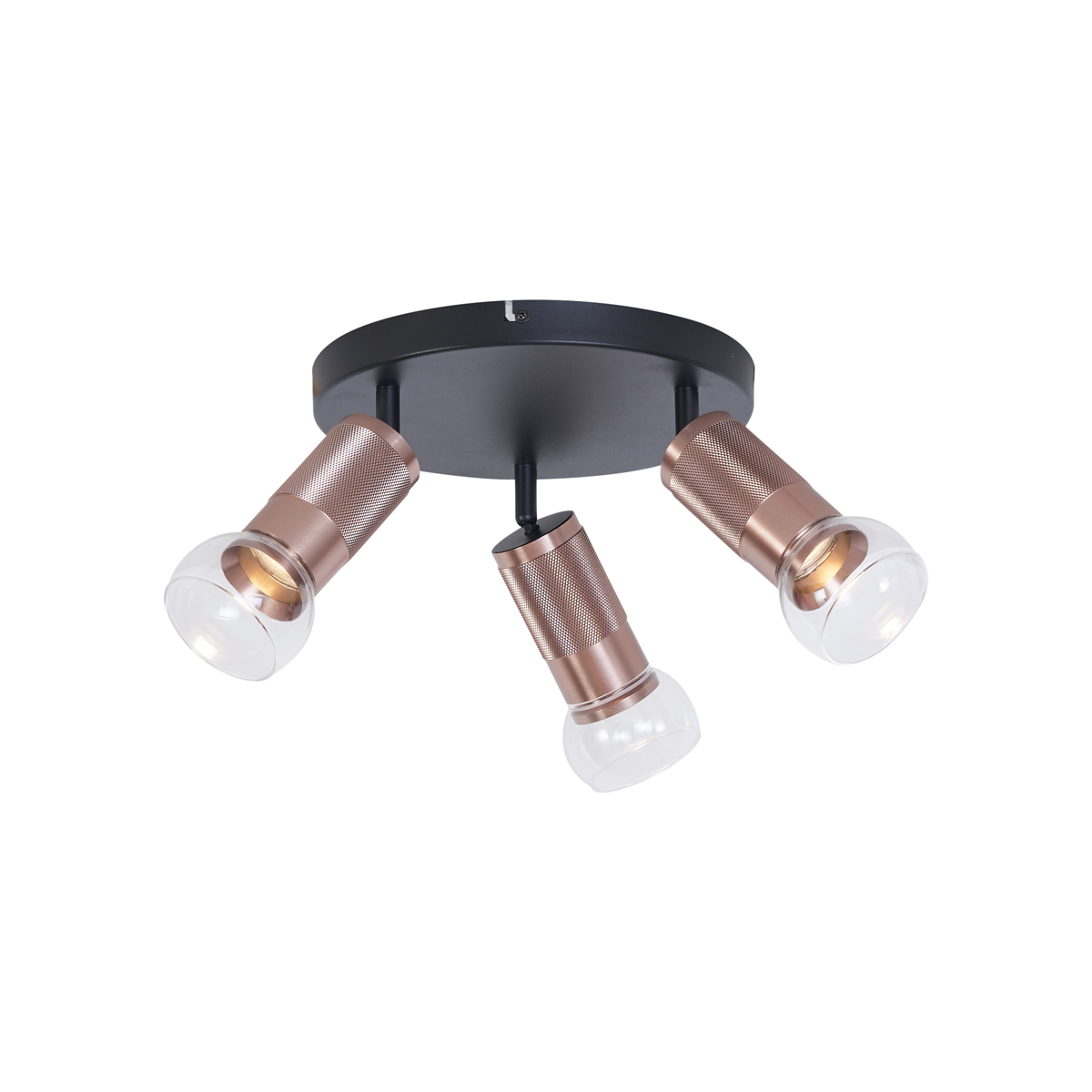 QAZQA Okrągły reflektor sufitowy ciemny brąz okrągły 3-punktowy regulowany - Veerle