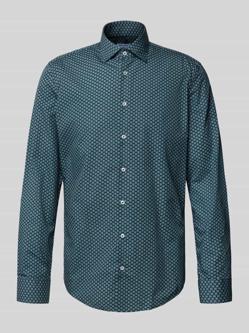 Koszula biznesowa o kroju slim fit z kołnierzykiem typu kent