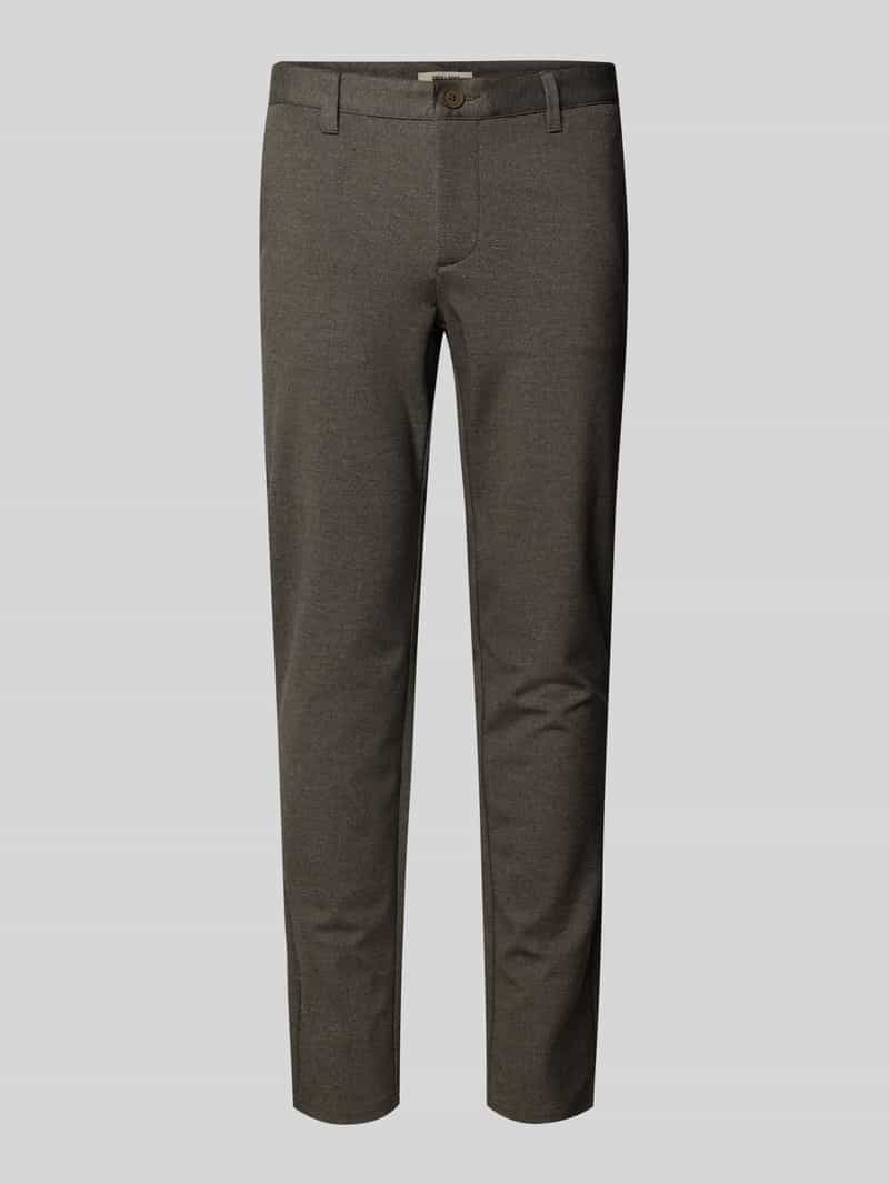 Chinosy o kroju slim fit z mieszanki wiskozy model ‘MARK’