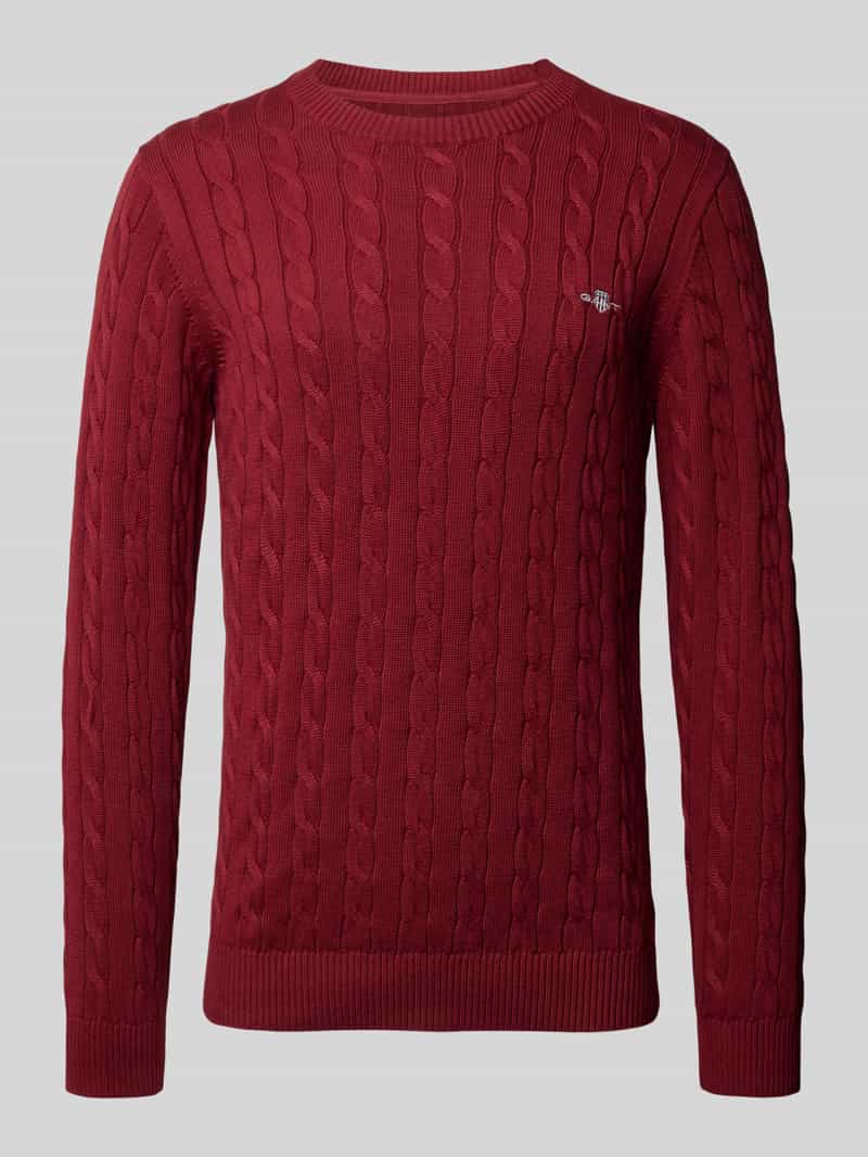 Sweter z dzianiny z prążkowanymi wykończeniami