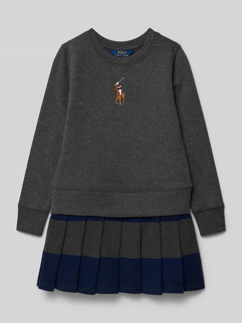 Sukienka z dzianiny dresowej z wyhaftowanym logo