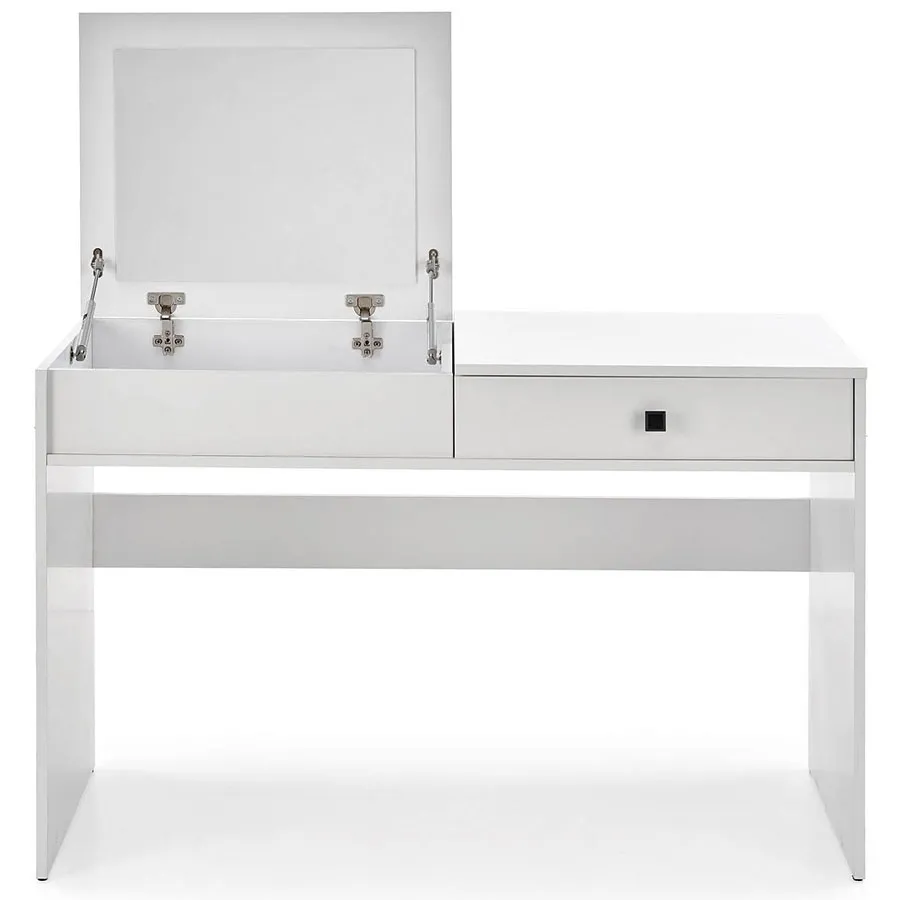 Biała toaletka z lustrem oraz szufladą - Lilou