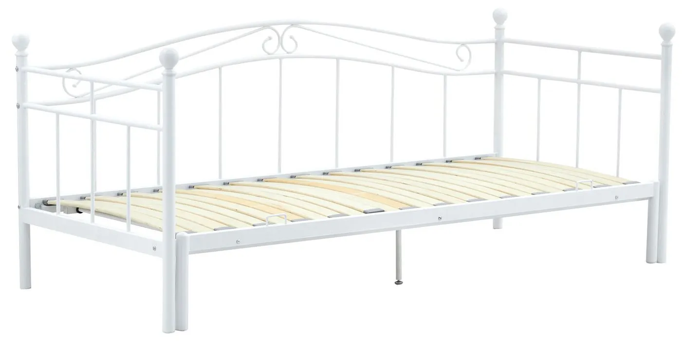 Białe metalowe rozsuwane łóżko - Iron