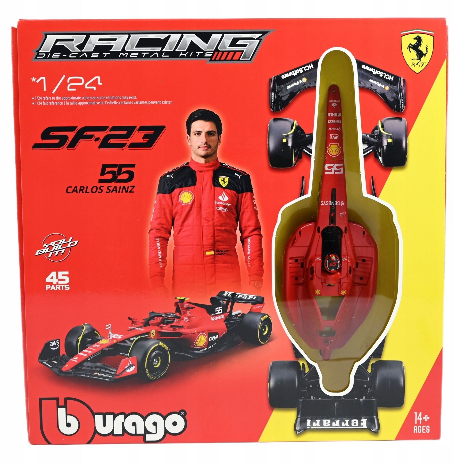 Bburago bolid f1 ferrari sf-23 carlos sainz 124 bburago model do złożenia - model lub pojazd
