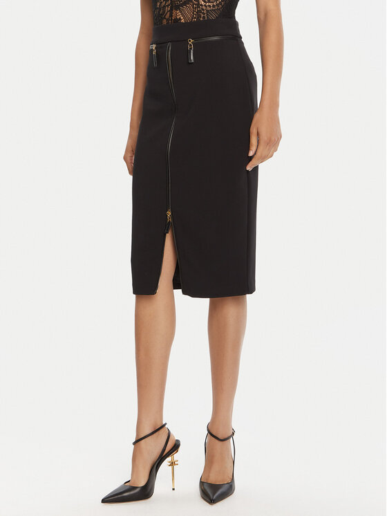 Elisabetta Franchi Spódnica ołówkowa GO-134-56E2-V390 Czarny Regular Fit