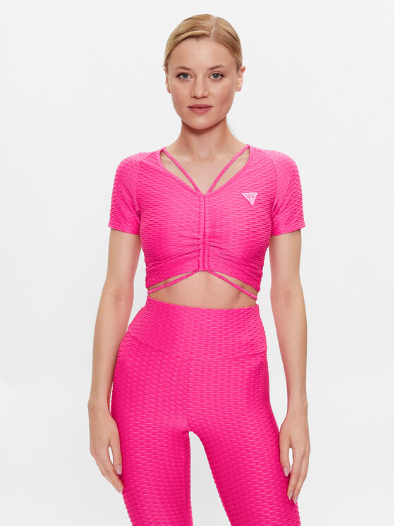 Guess Bluzka Delma V3GP09 KBOA2 Różowy Regular Fit