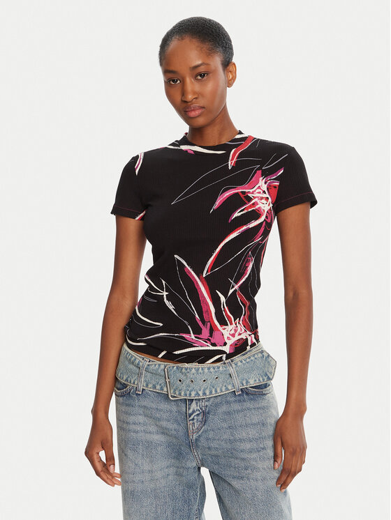 Desigual T-Shirt Lala 25WWTK16 Czarny Regular Fit