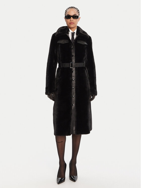 Patrizia Pepe Futro 8O0203 E073 Czarny Regular Fit
