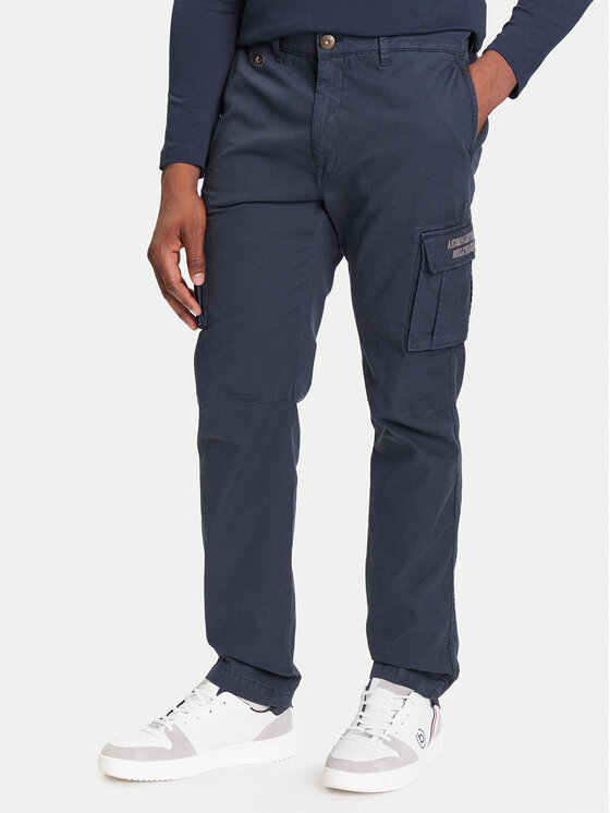 Aeronautica Militare Spodnie materiałowe 252PA1329UCT0244 Granatowy Regular Fit