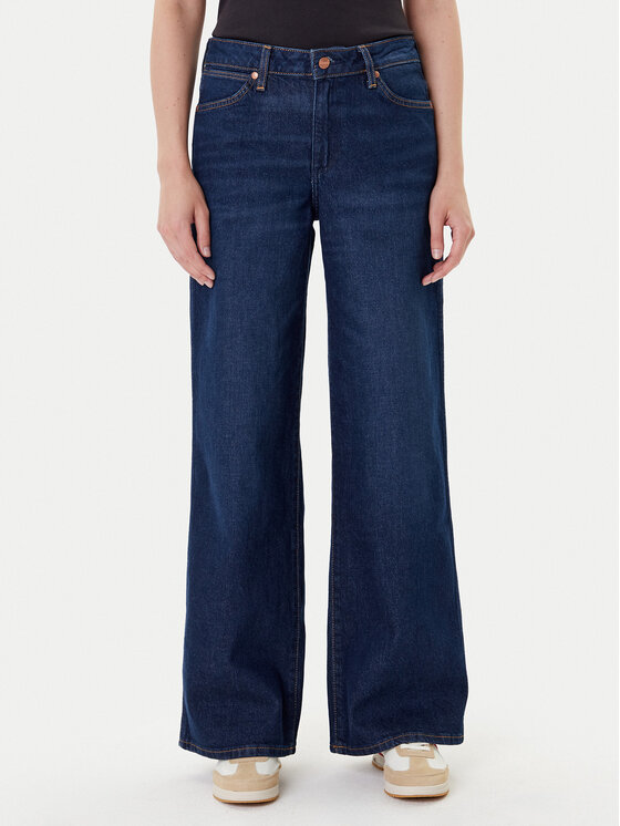 Wrangler Jeansy World Wide 112372996 Granatowy Wide Leg