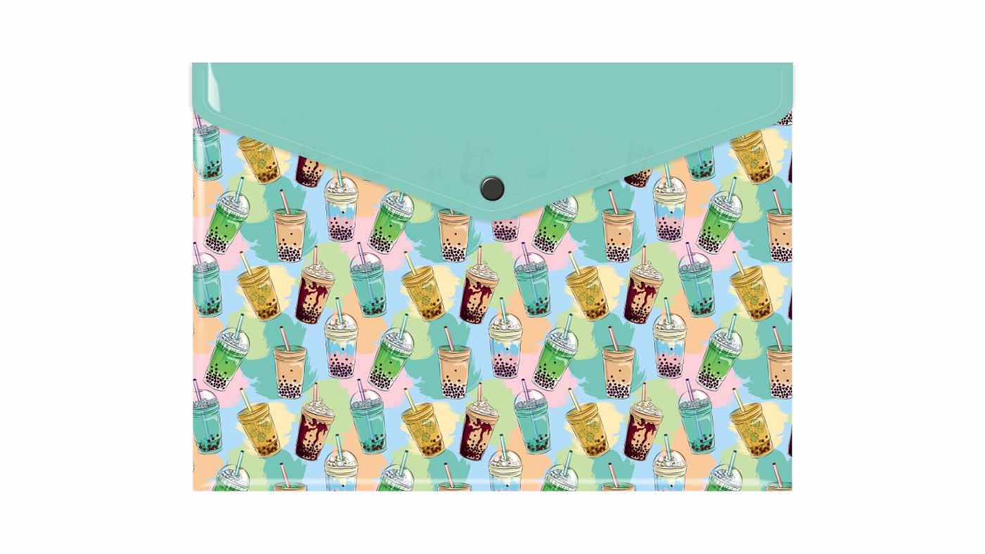 Teczka koperta A4 pp z nadrukiem bubble tea