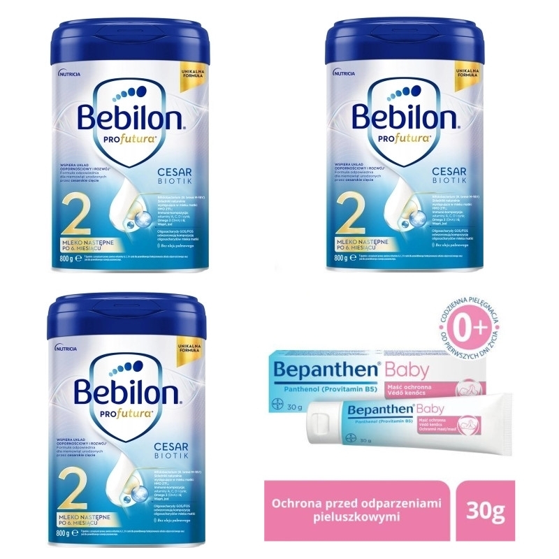 Zestaw 3x Bebilon 2 Profutura CESARBIOTIK + Bepanthen Baby 30g