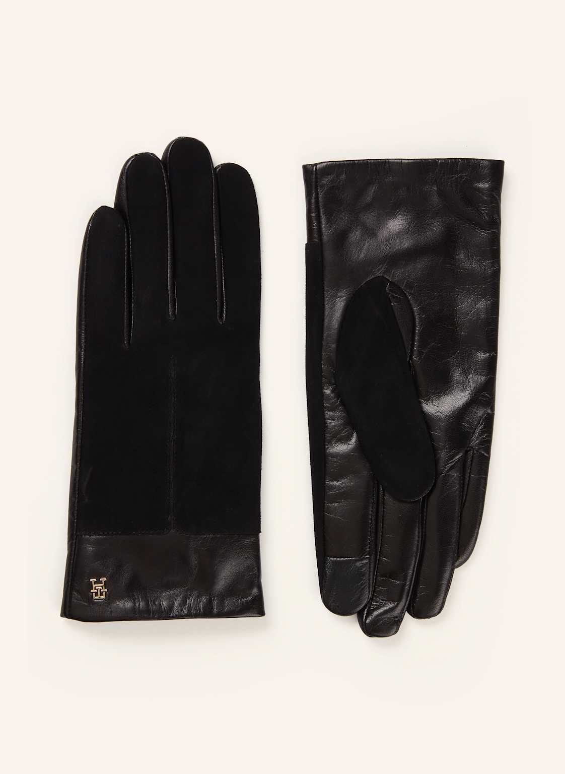 Tommy Hilfiger Skórzane Rękawiczki schwarz