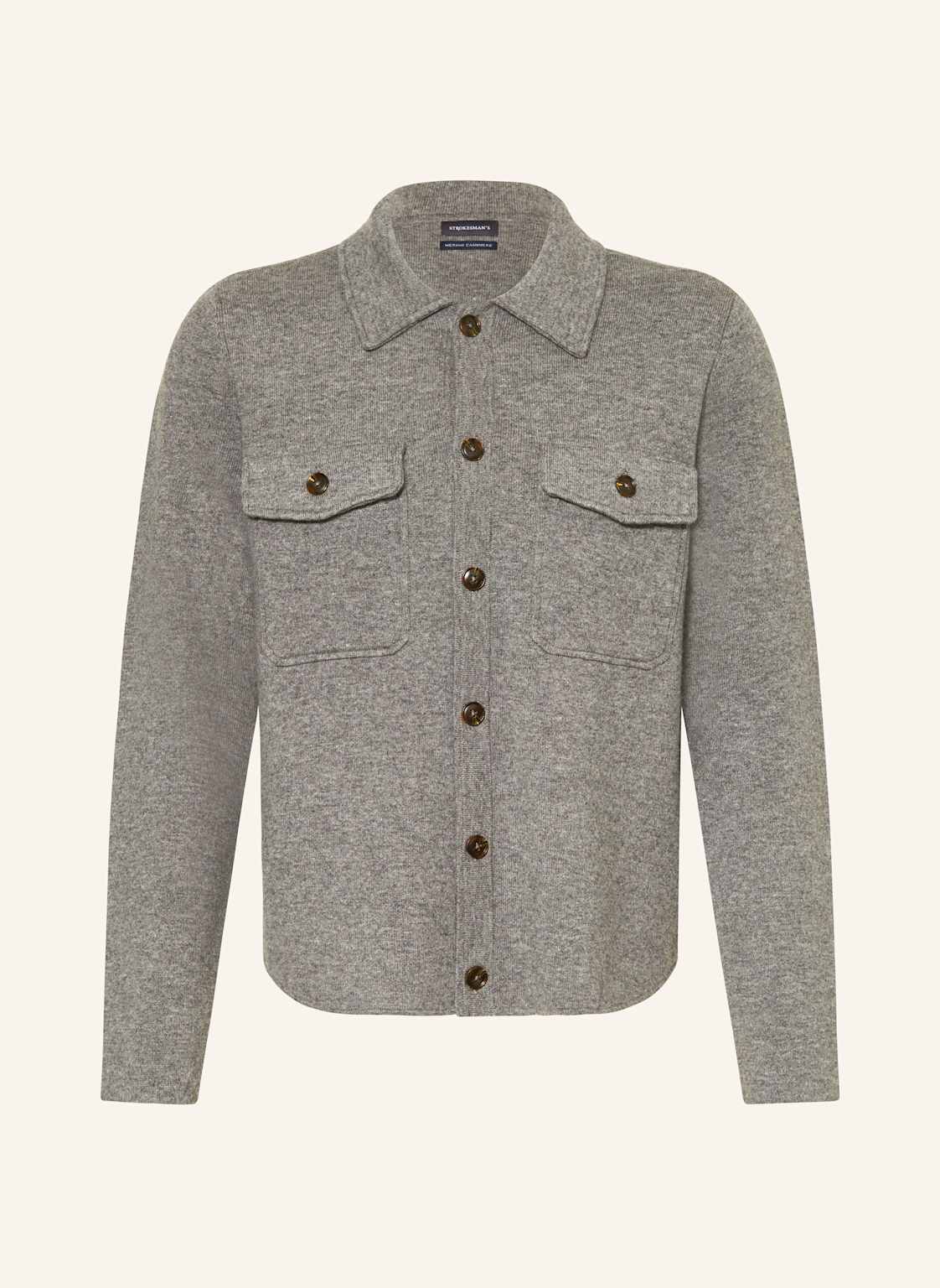 Strokesman's Kardigan Z Wełny Merino grau